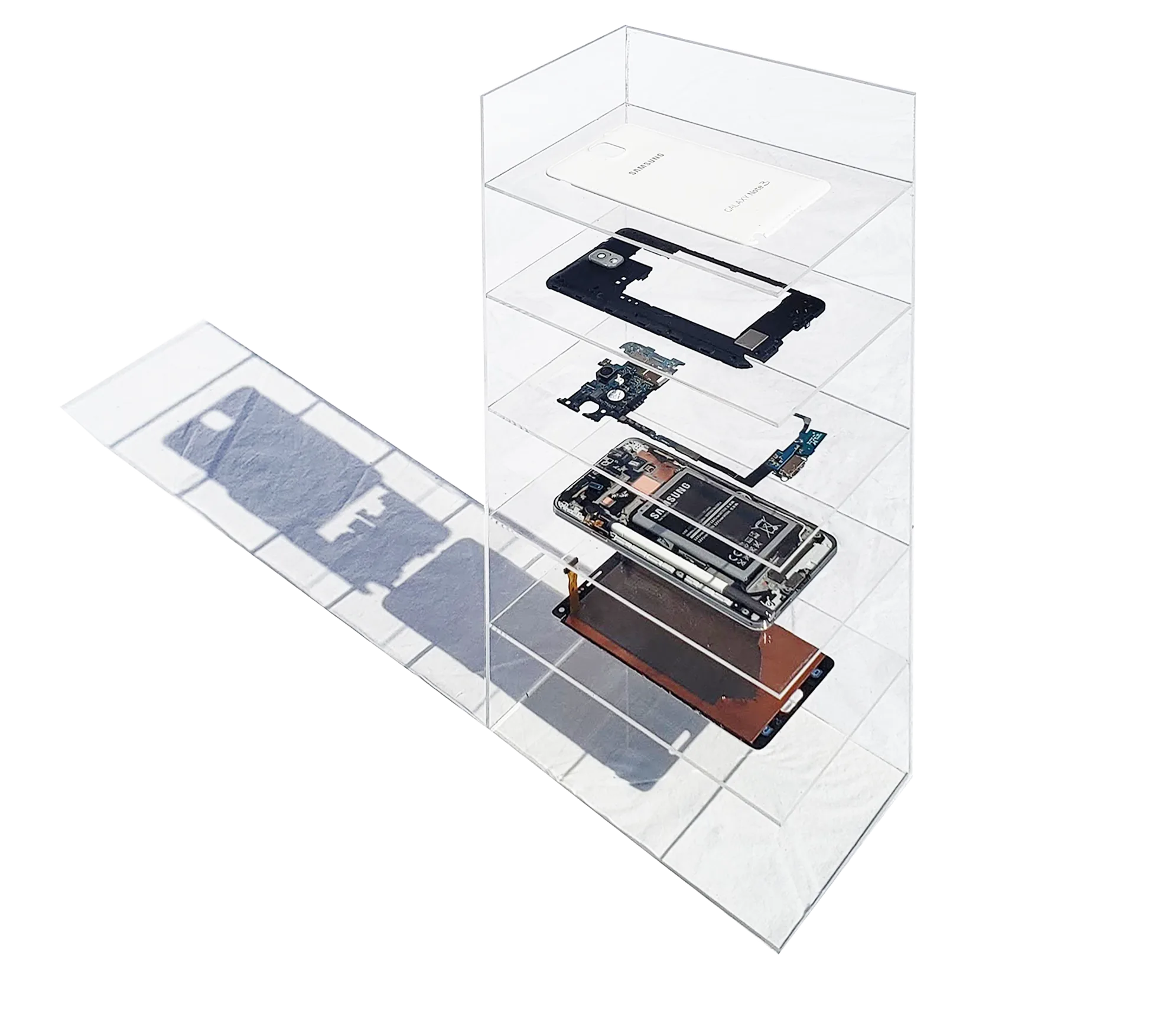 Phone teardown, exploded view