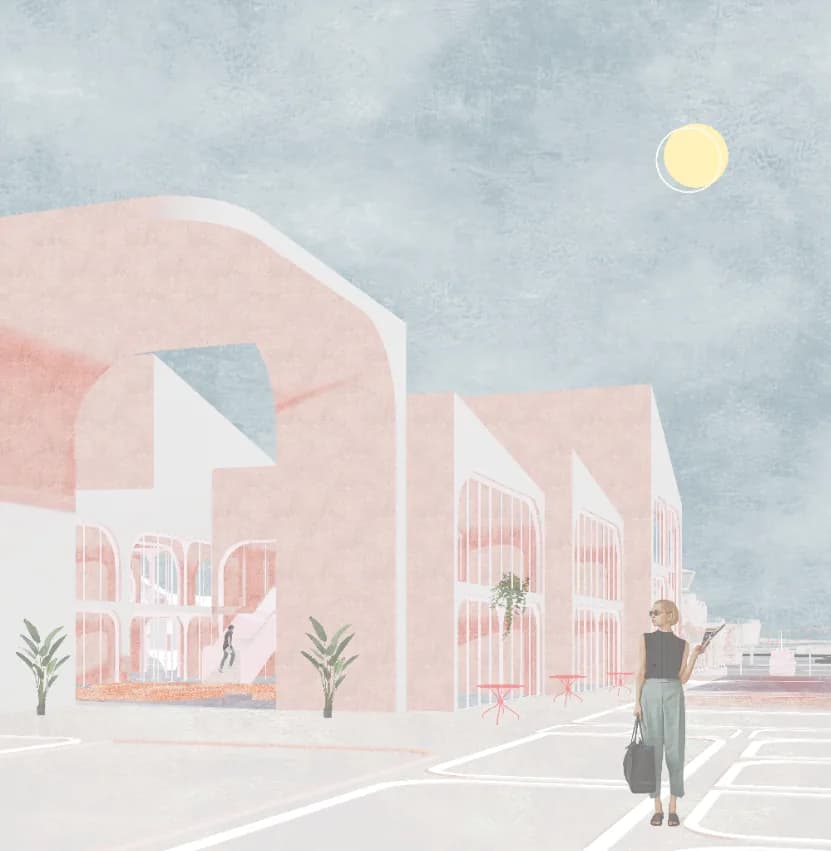 Approach to the arcade