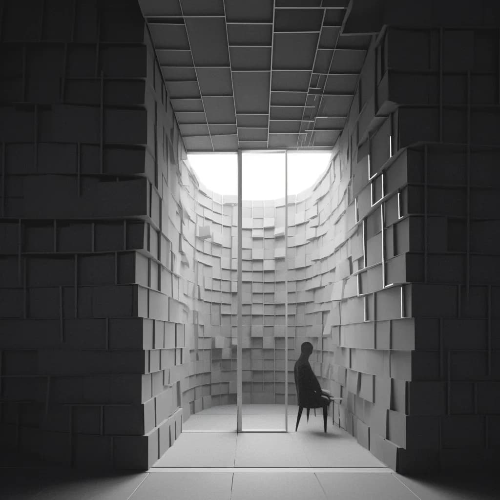 interior — stacked absorptive blocks