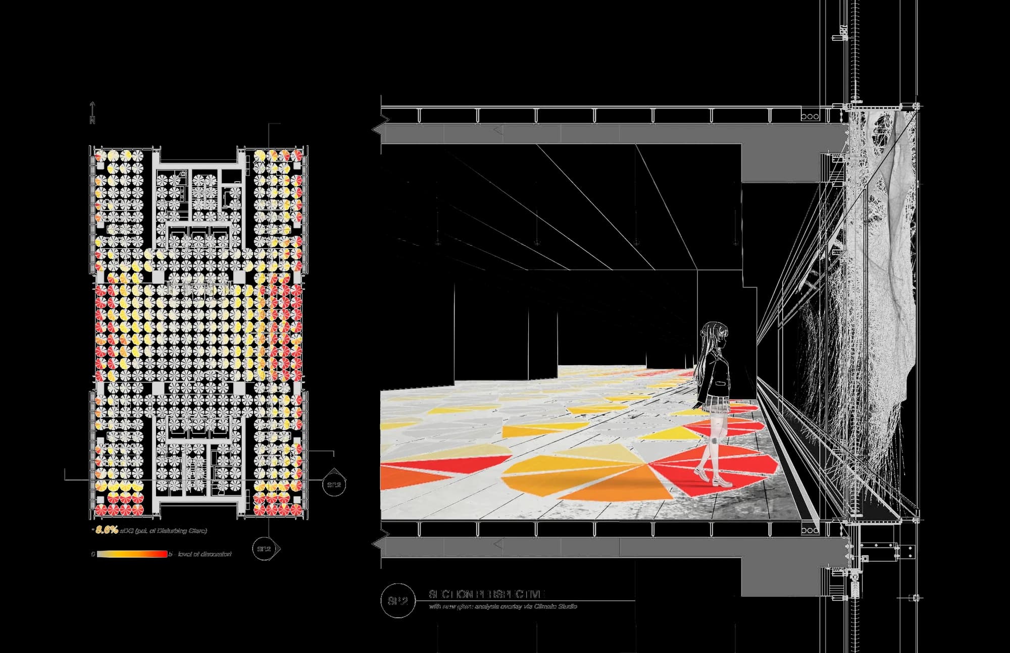 Glare analysis section perspective