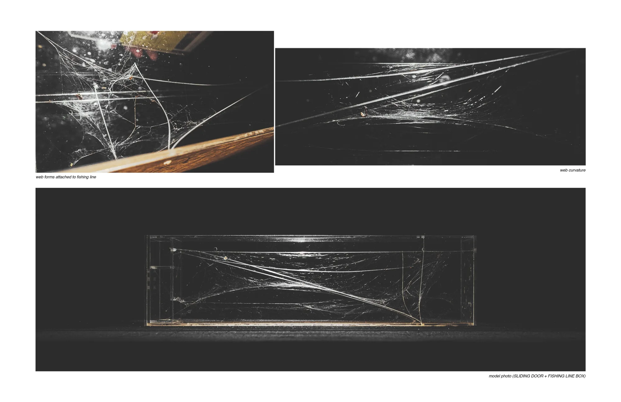 Sliding door + fishing line box